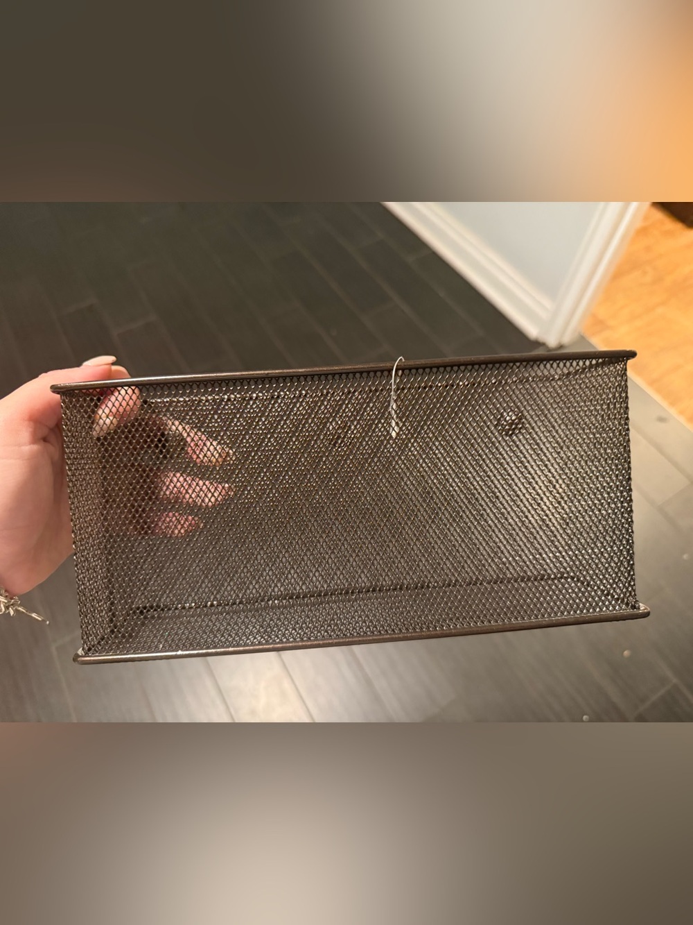 Metal Mesh Desk Organizer Tray in Dark Brown
